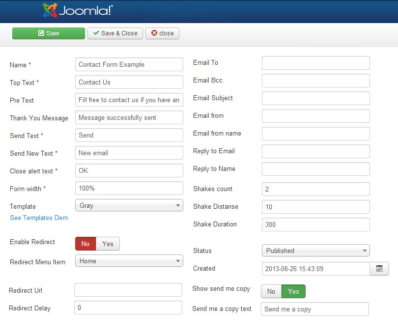 Form Options! Form Options!